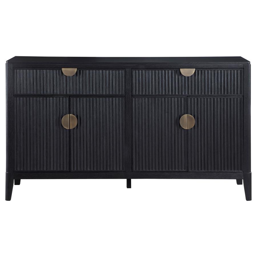 Brookmead 4-door Sideboard Buffet Storage Cabinet Black view 3