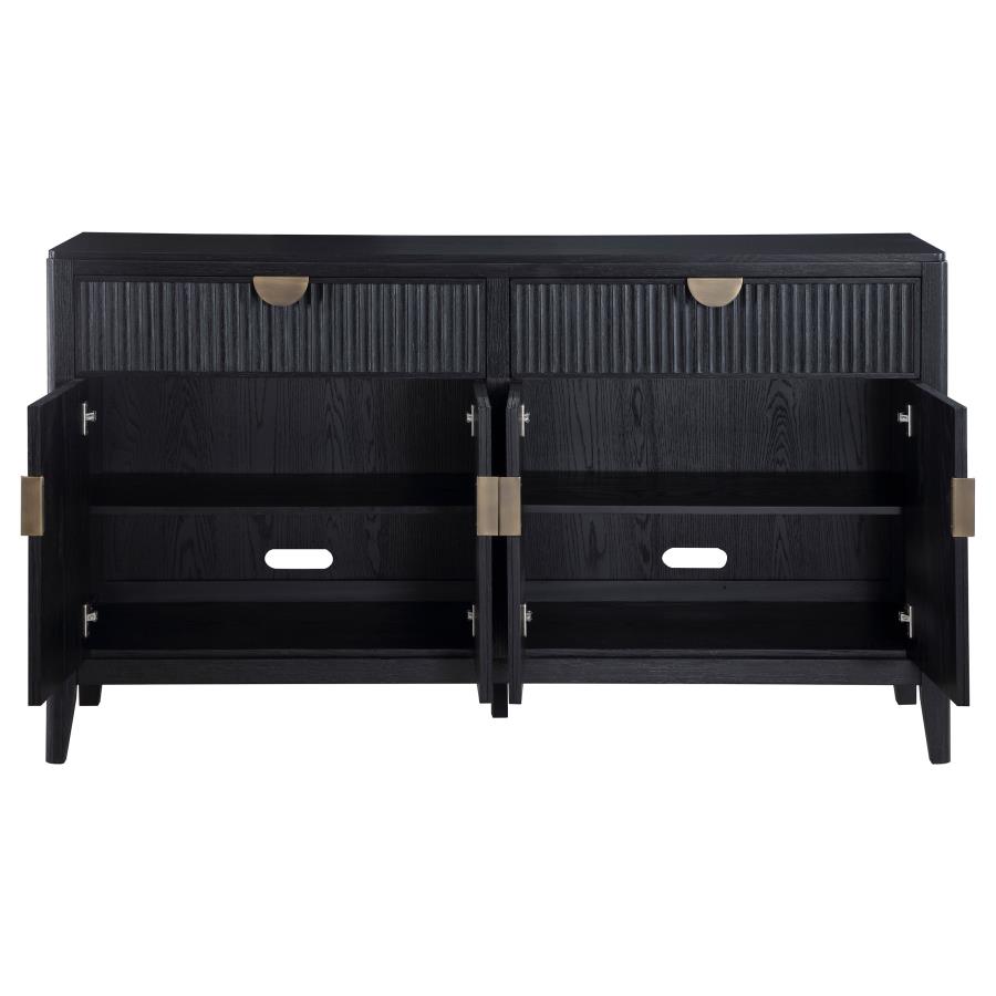 Brookmead 4-door Sideboard Buffet Storage Cabinet Black view 4
