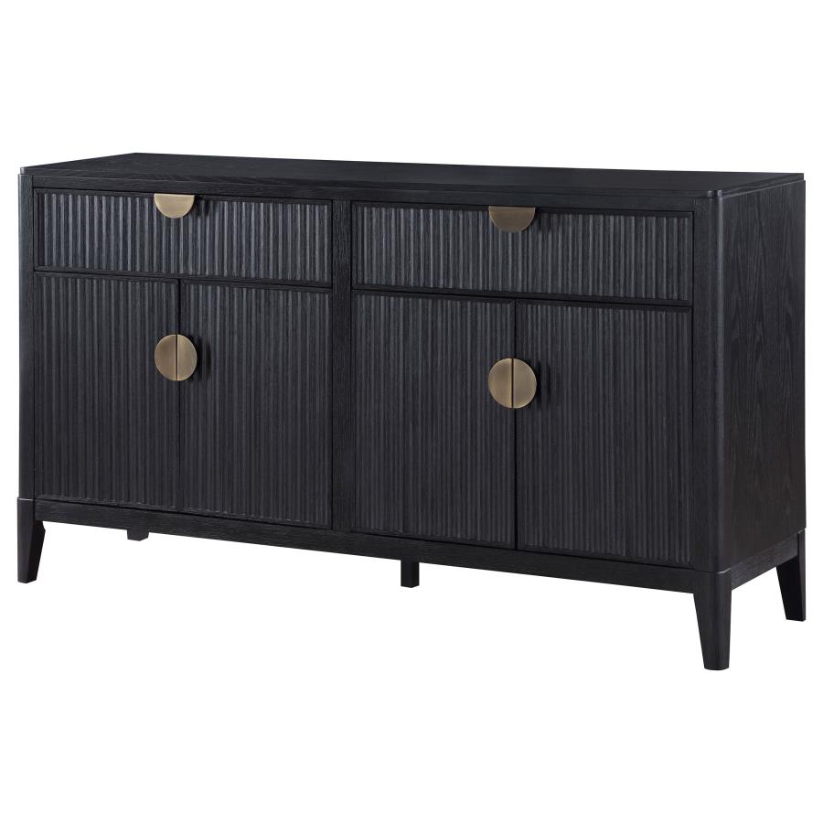 Brookmead 4-door Sideboard Buffet Storage Cabinet Black view 5