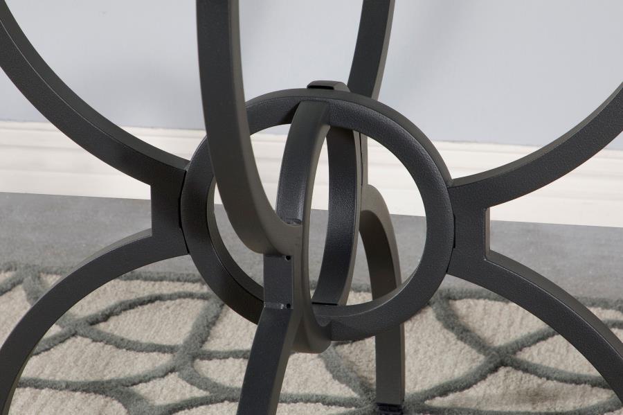 Aviano Round Metal Dining Table Base Gunmetal view 5