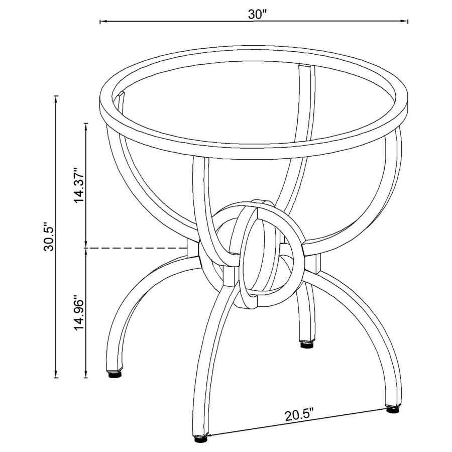 Aviano Round Metal Dining Table Base Gunmetal view 6