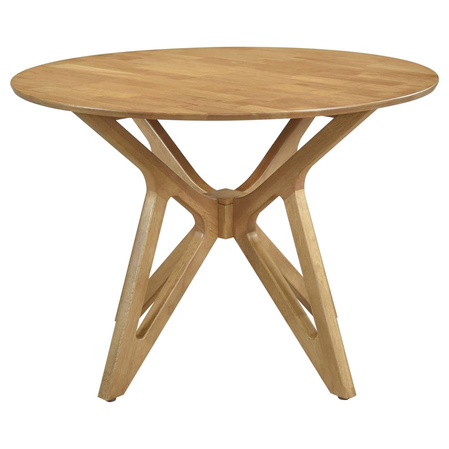 Elowen 5-piece Round Solid Wood Dining Set Light Walnut view 4