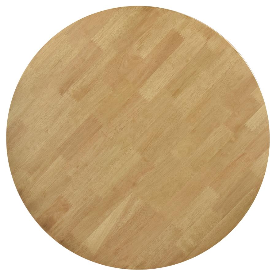 Elowen 5-piece Round Solid Wood Dining Set Light Walnut view 5