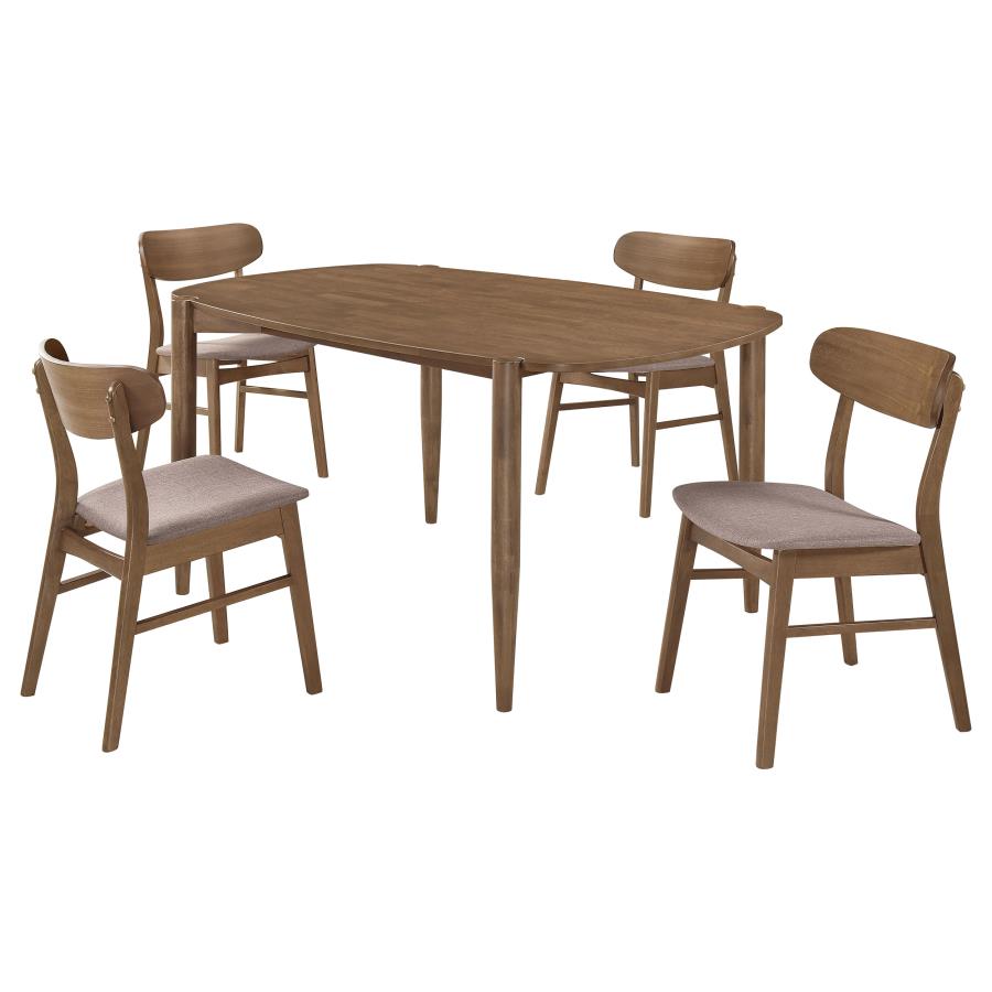Dortch 5-piece Oval Solid Wood Dining Set Walnut view 2