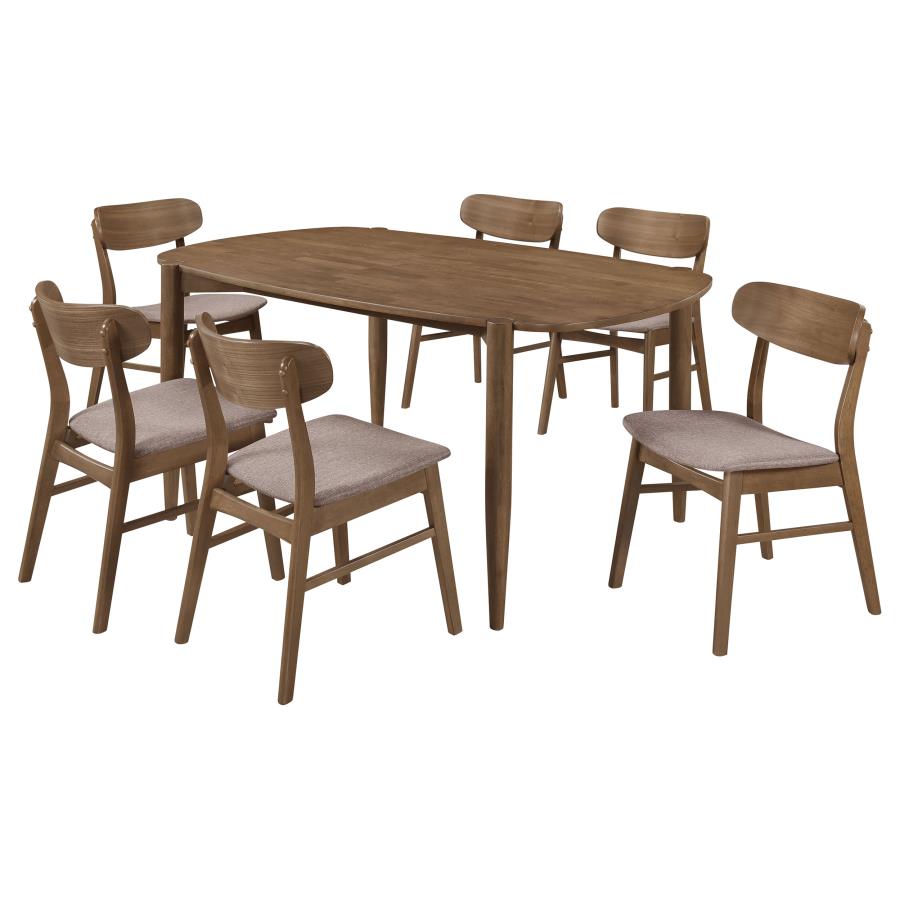 Dortch 7-piece Oval Solid Wood Dining Set Walnut view 2