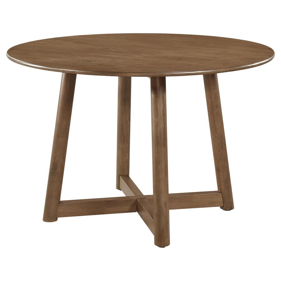 Dinah 5-piece Round Solid Wood Dining Set Walnut view 3