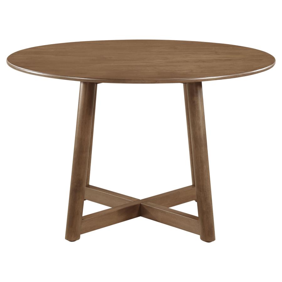 Dinah Round 47-inch Solid Wood Dining Table Walnut view 3