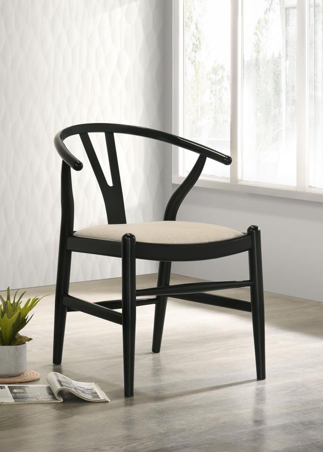 Crestmont Wood Wishbone Dining Side Chair Black (Set of 2) view 2