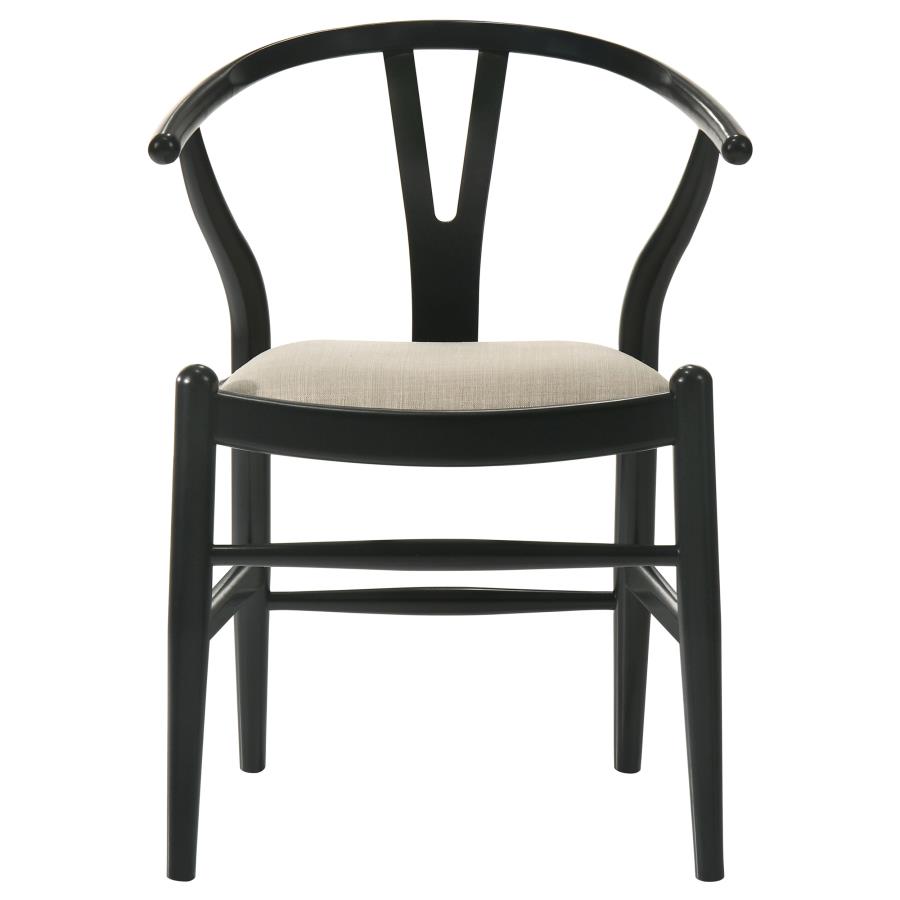 Crestmont Wood Wishbone Dining Side Chair Black (Set of 2) view 4