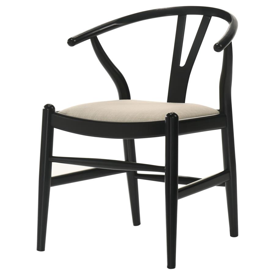 Crestmont Wood Wishbone Dining Side Chair Black (Set of 2) view 5