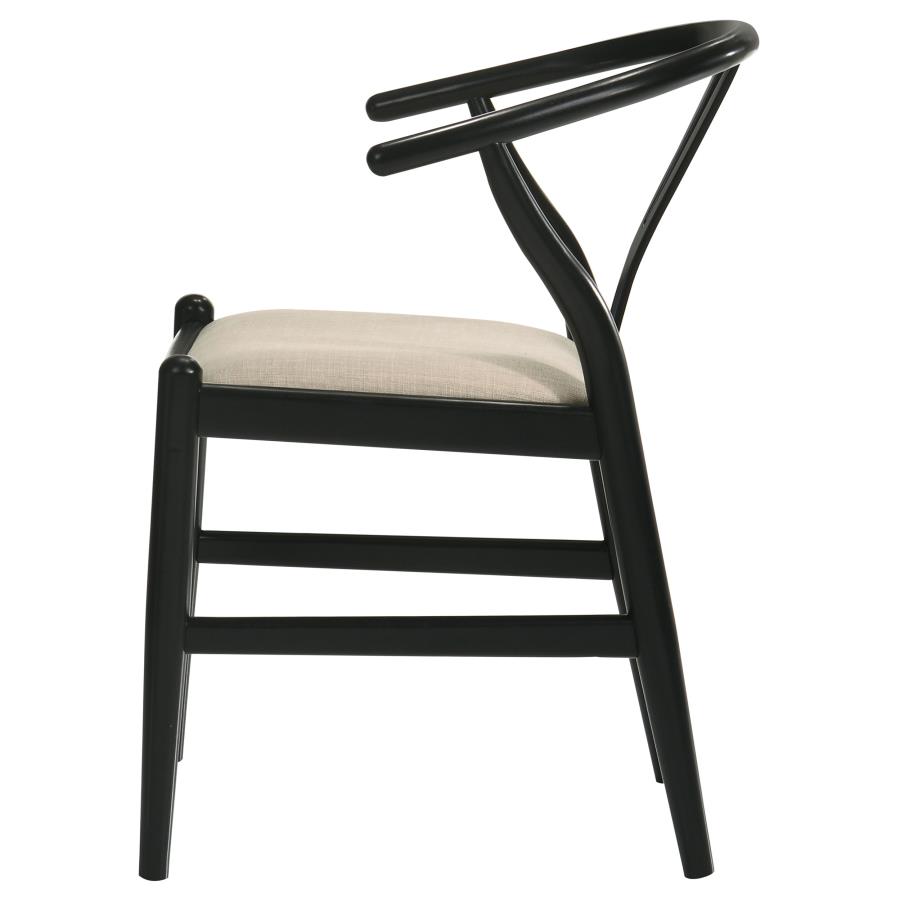 Crestmont Wood Wishbone Dining Side Chair Black (Set of 2) view 6