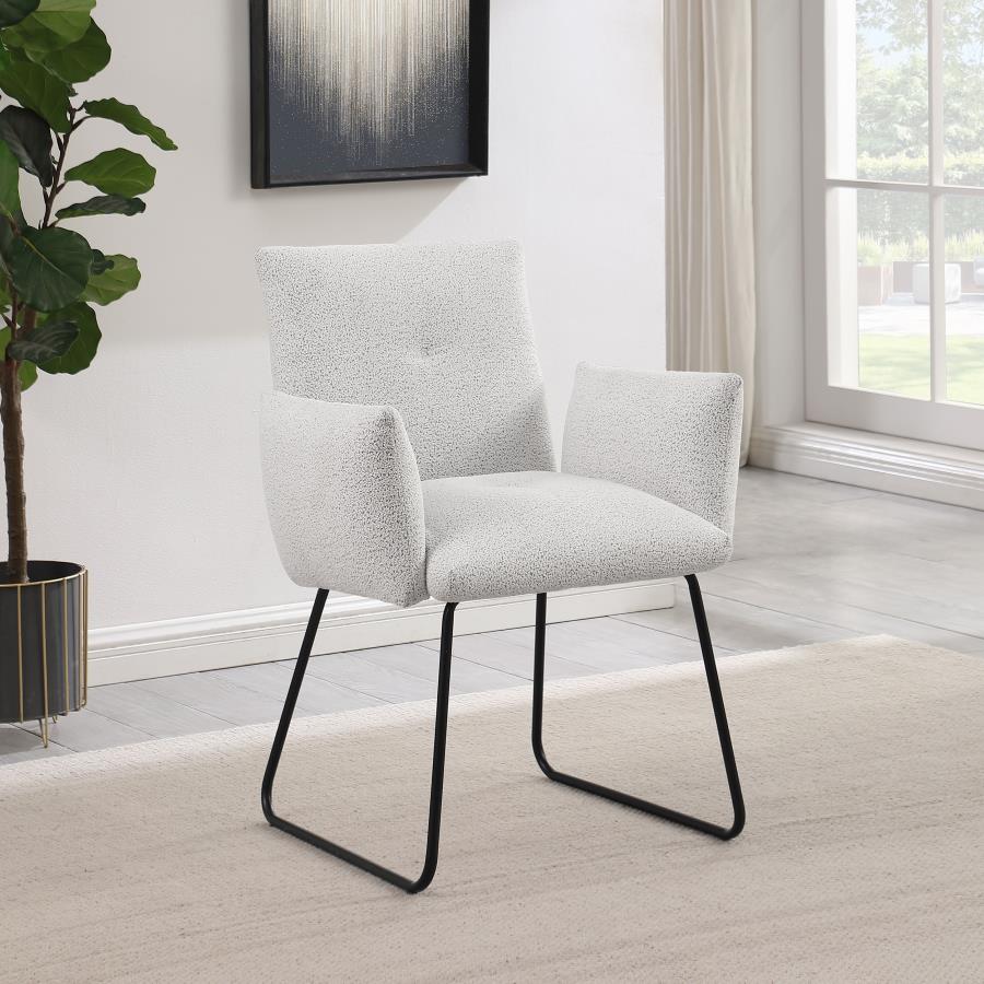 Ackland Upholstered Dining Arm Chair Light Grey (Set of 2) view 2