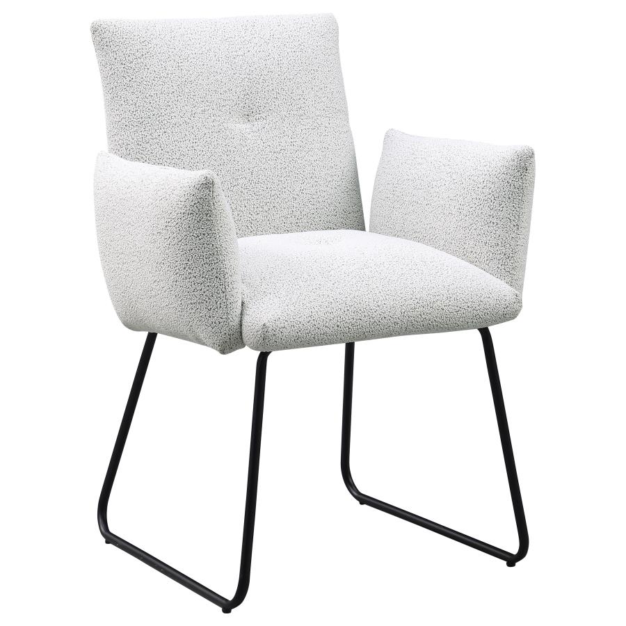 Ackland Upholstered Dining Arm Chair Light Grey (Set of 2) view 3