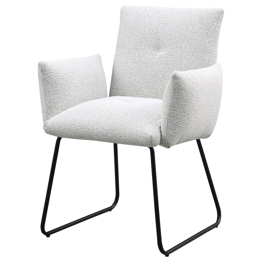 Ackland Upholstered Dining Arm Chair Light Grey (Set of 2) view 5