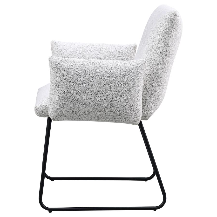 Ackland Upholstered Dining Arm Chair Light Grey (Set of 2) view 6