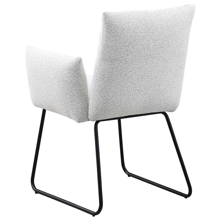 Ackland Upholstered Dining Arm Chair Light Grey (Set of 2) view 7