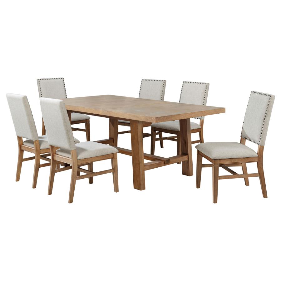 Middleton 7-piece Extension Leaf Dining Set Brown and Beige view 2