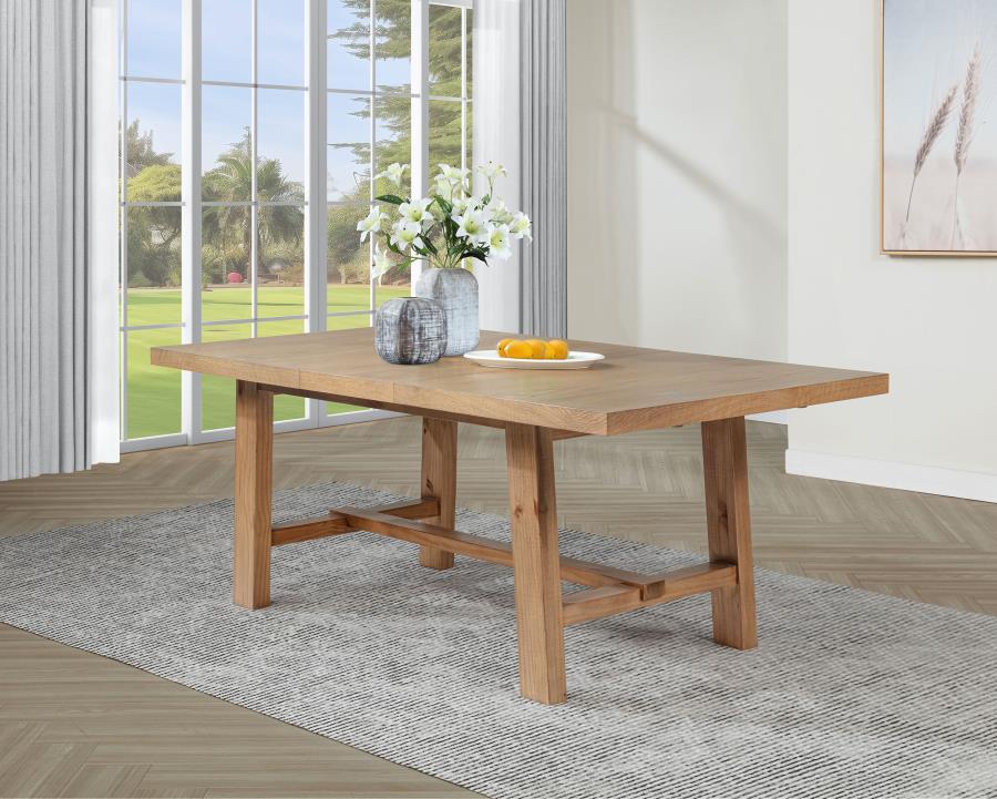 Middleton 76-inch Extension Leaf Dining Table Natural Brown view 2