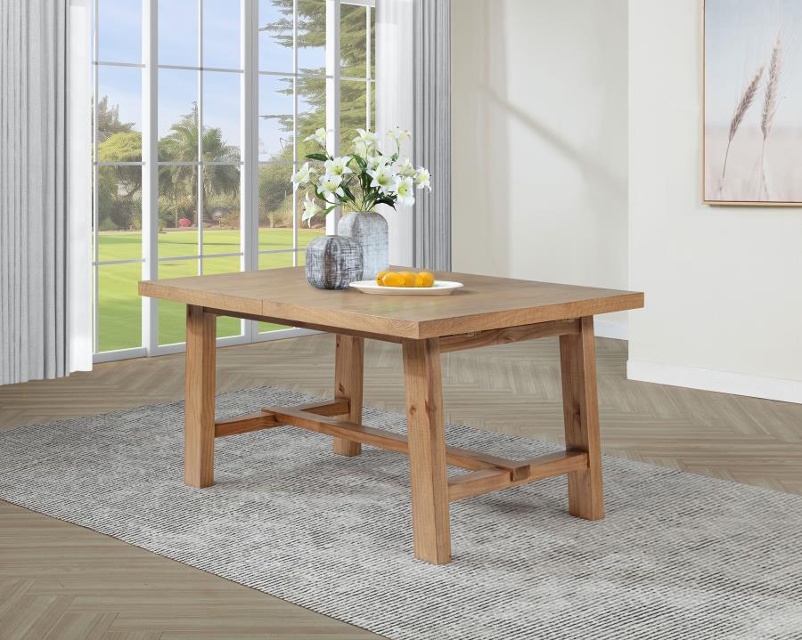 Middleton 76-inch Extension Leaf Dining Table Natural Brown view 3