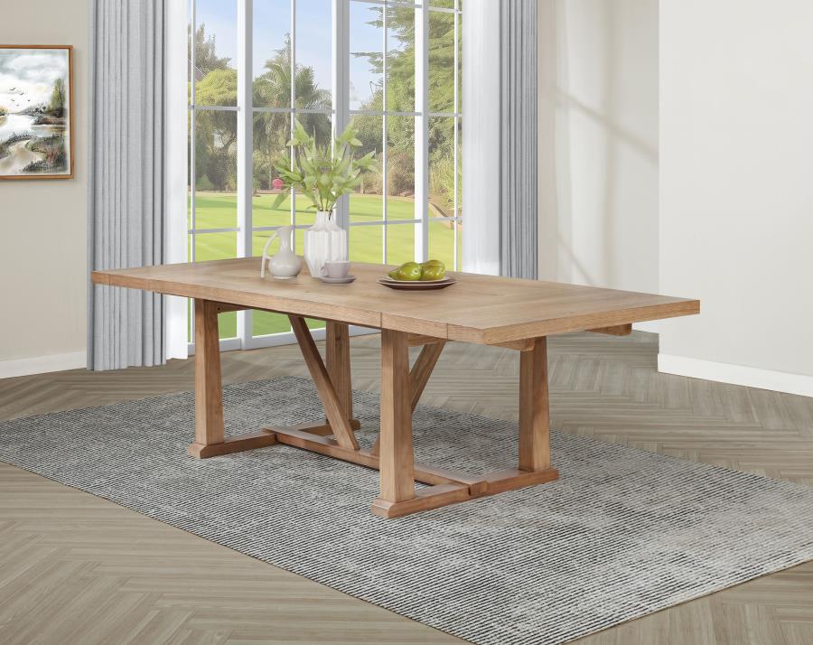 Middleton 106-inch Extension Leaf Dining Table Natural Brown view 2