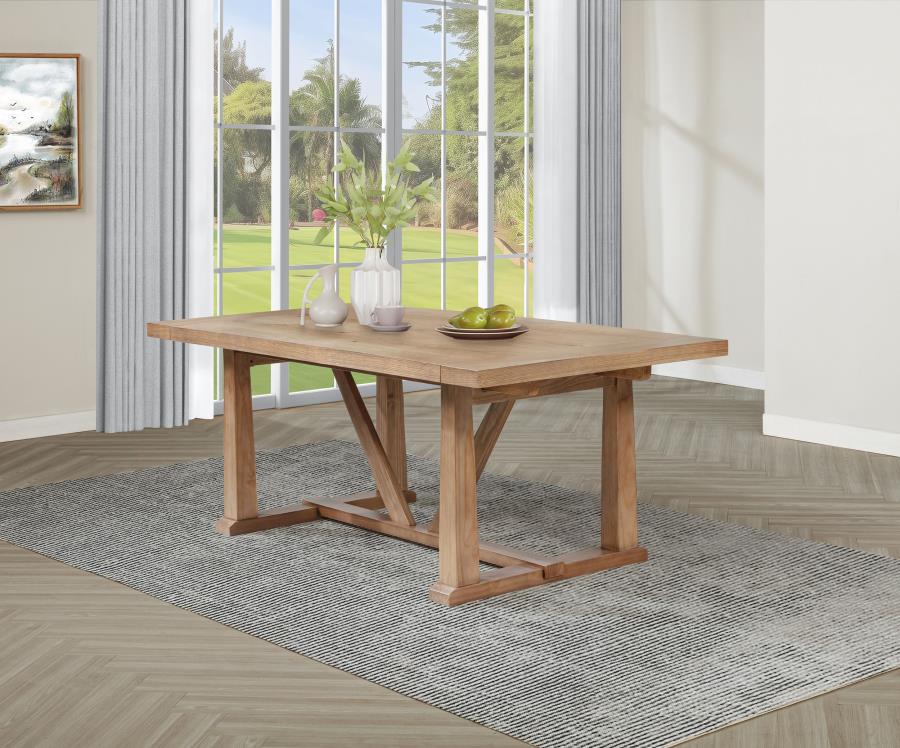 Middleton 106-inch Extension Leaf Dining Table Natural Brown view 3