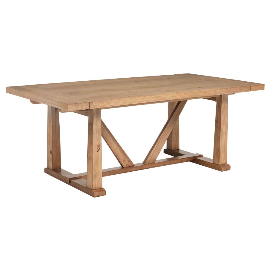 Middleton 106-inch Extension Leaf Dining Table Natural Brown view 4