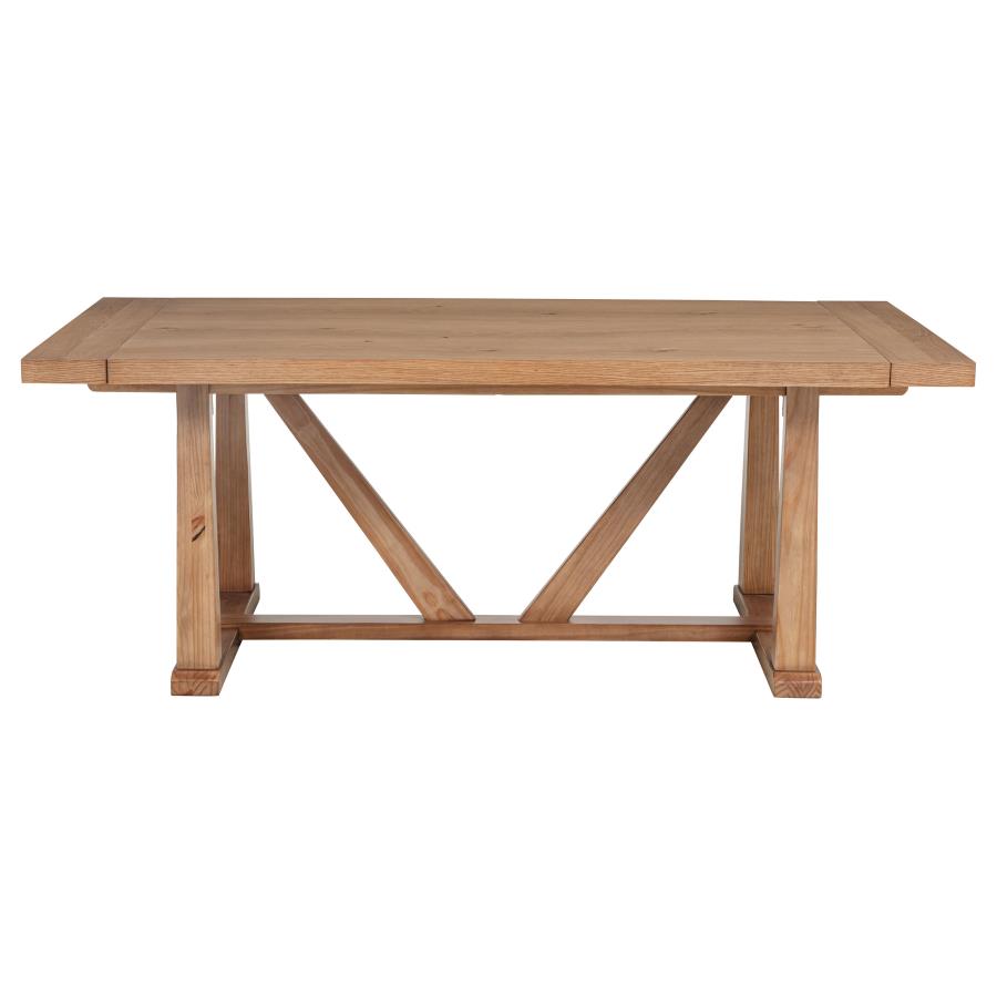 Middleton 106-inch Extension Leaf Dining Table Natural Brown view 6