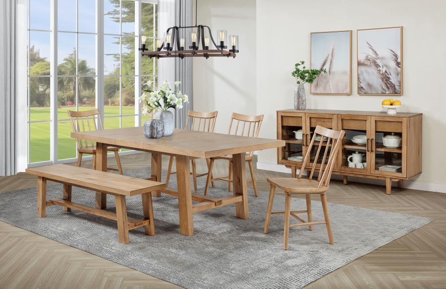 Middleton 60-inch Wood Backless Dining Bench Natural Brown view 7