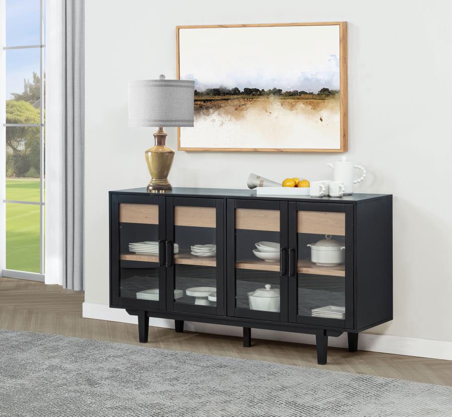 Middleton 4-door Sideboard Server with Dual Drawers Black view 2