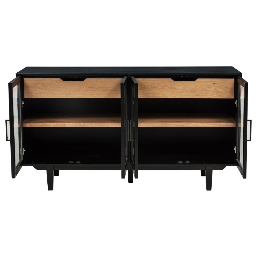 Middleton 4-door Sideboard Server with Dual Drawers Black view 4