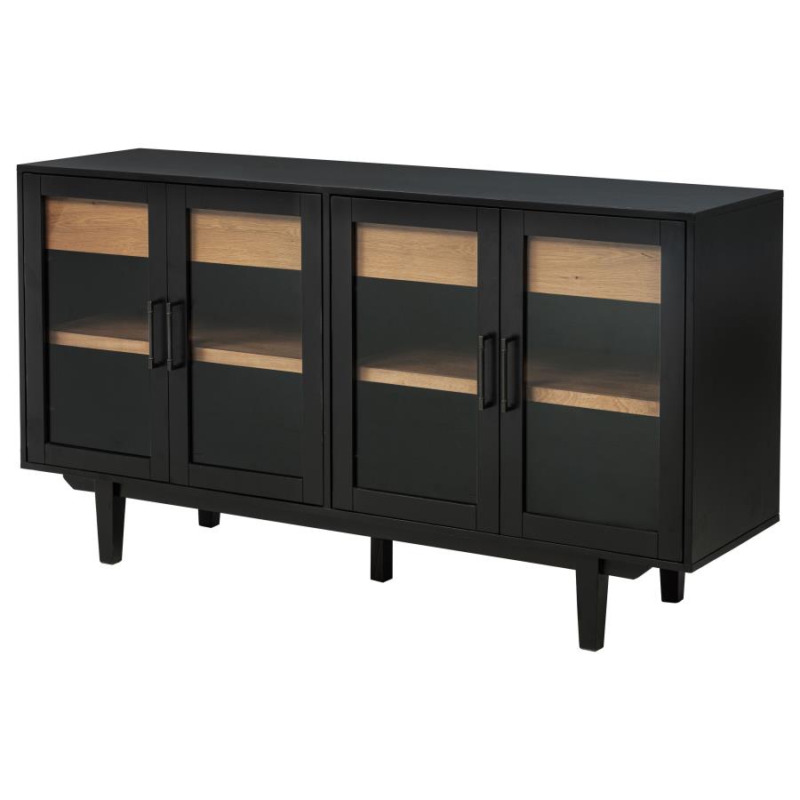 Middleton 4-door Sideboard Server with Dual Drawers Black view 5