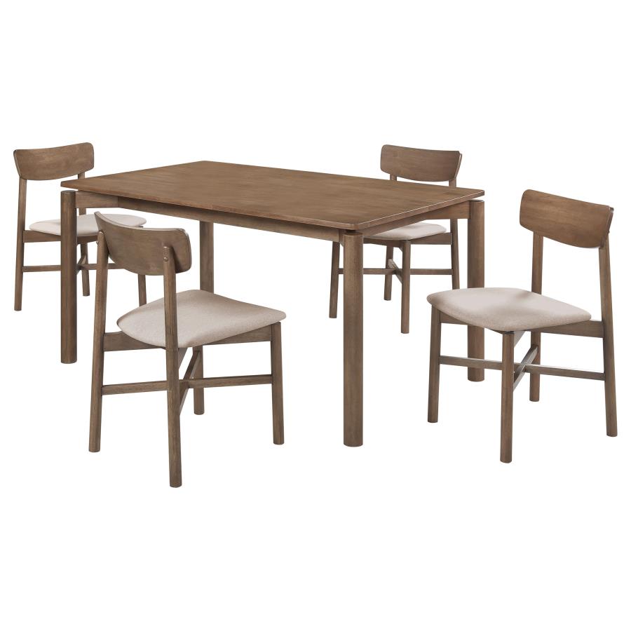 Parkridge 5-piece 59-inch Wood Dining Set Natural Walnut view 2