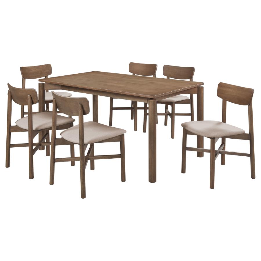 Parkridge 7-piece 59-inch Wood Dining Set Natural Walnut view 2