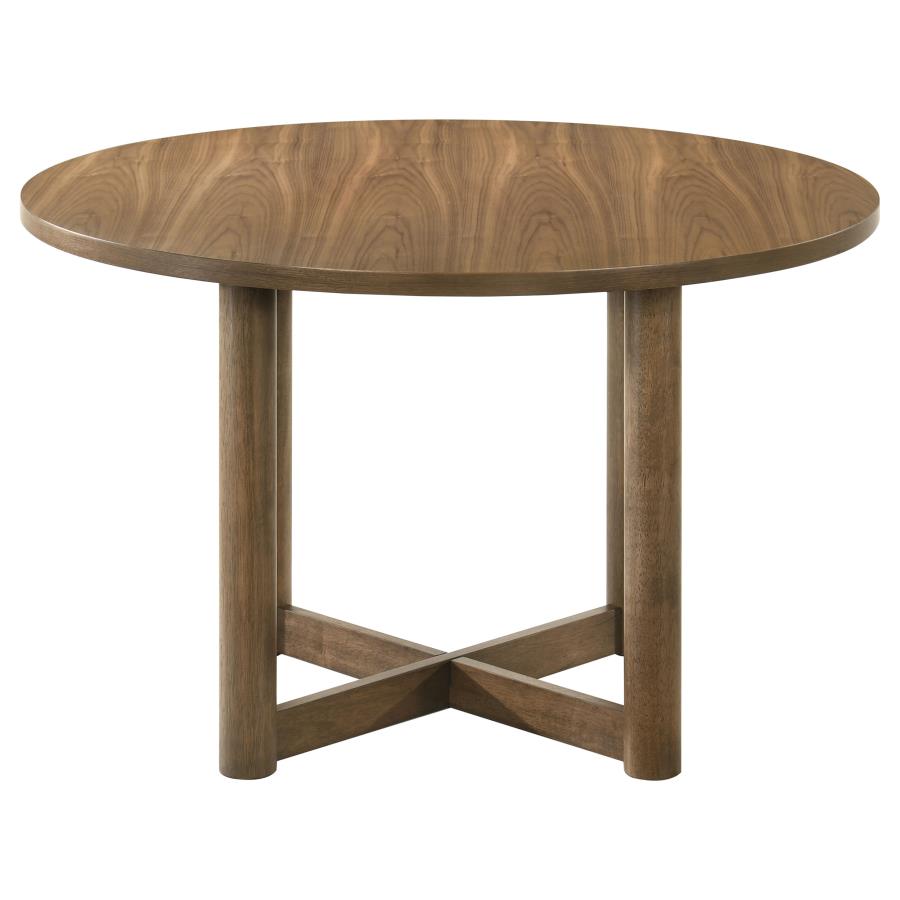 Crestmore 46-inch Round Wood Dining Table Walnut view 4