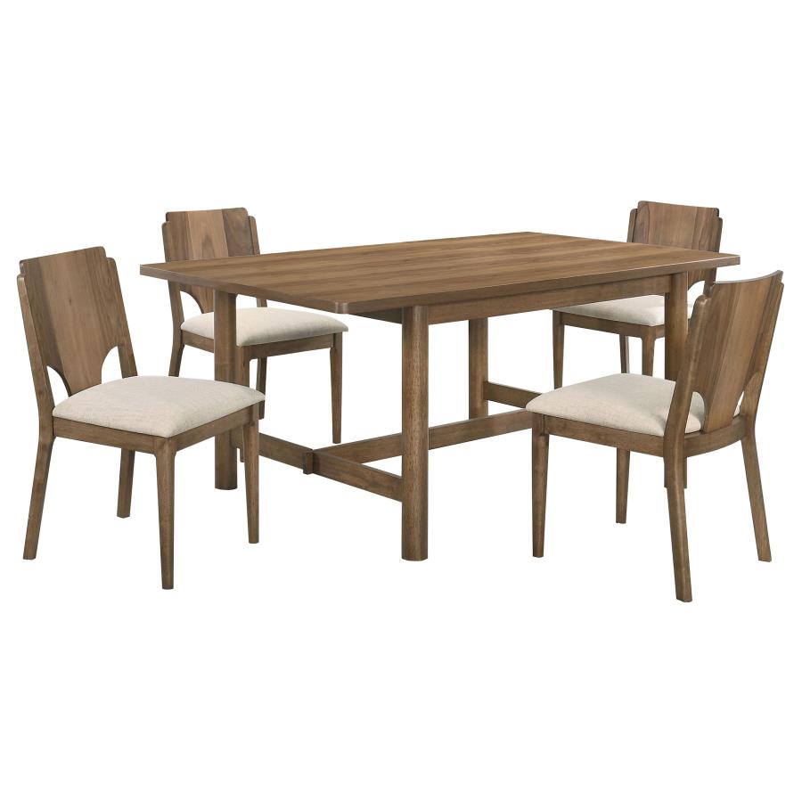 Crestmore 5-piece Rectangular Dining Table Set Walnut view 2