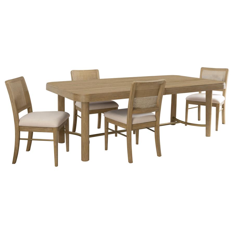 Arini 5-piece Extension Leaf Dining Table Set Sand Wash view 2