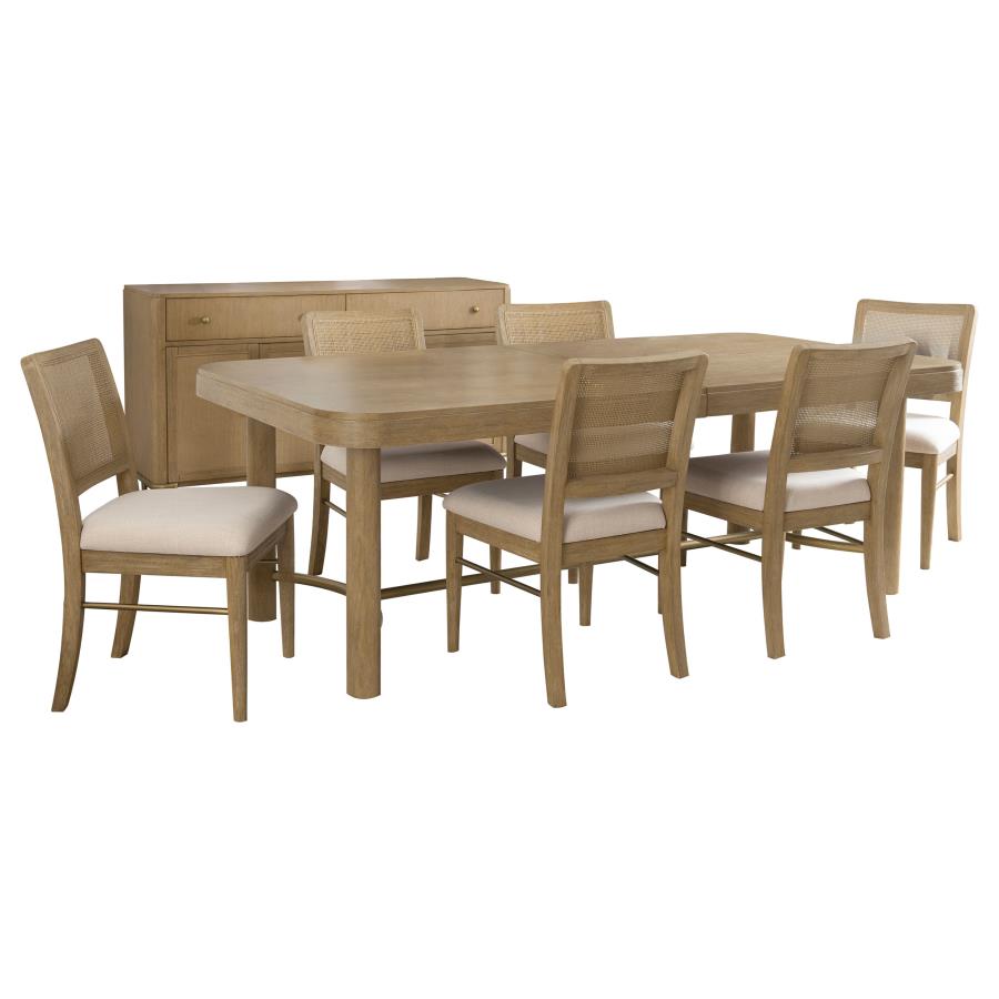 Arini 7-piece Extension Leaf Dining Table Set Sand Wash view 2