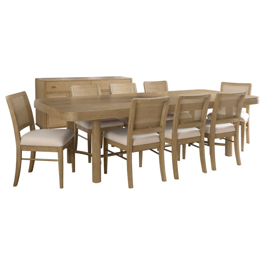 Arini 9-piece Extension Leaf Dining Table Set Sand Wash view 2