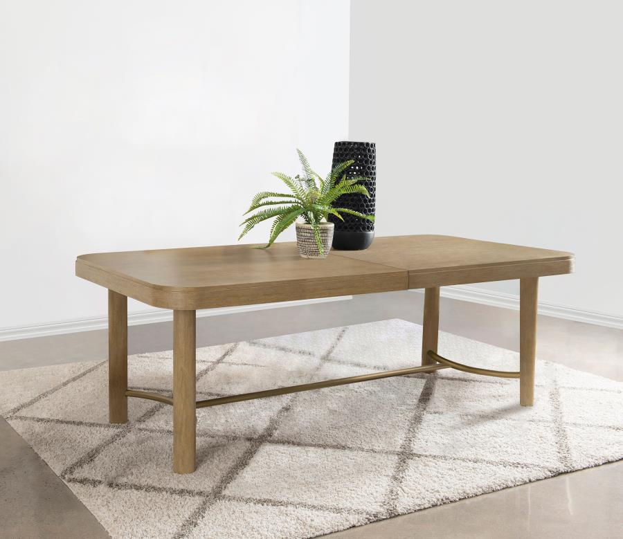Arini 104-inch Extension Leaf Dining Table Sand Wash view 2