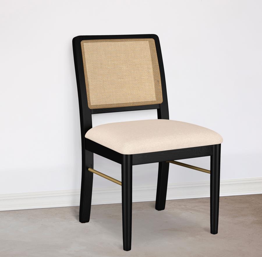 Arini Rattan Cane Dining Side Chair Black (Set of 2) view 2