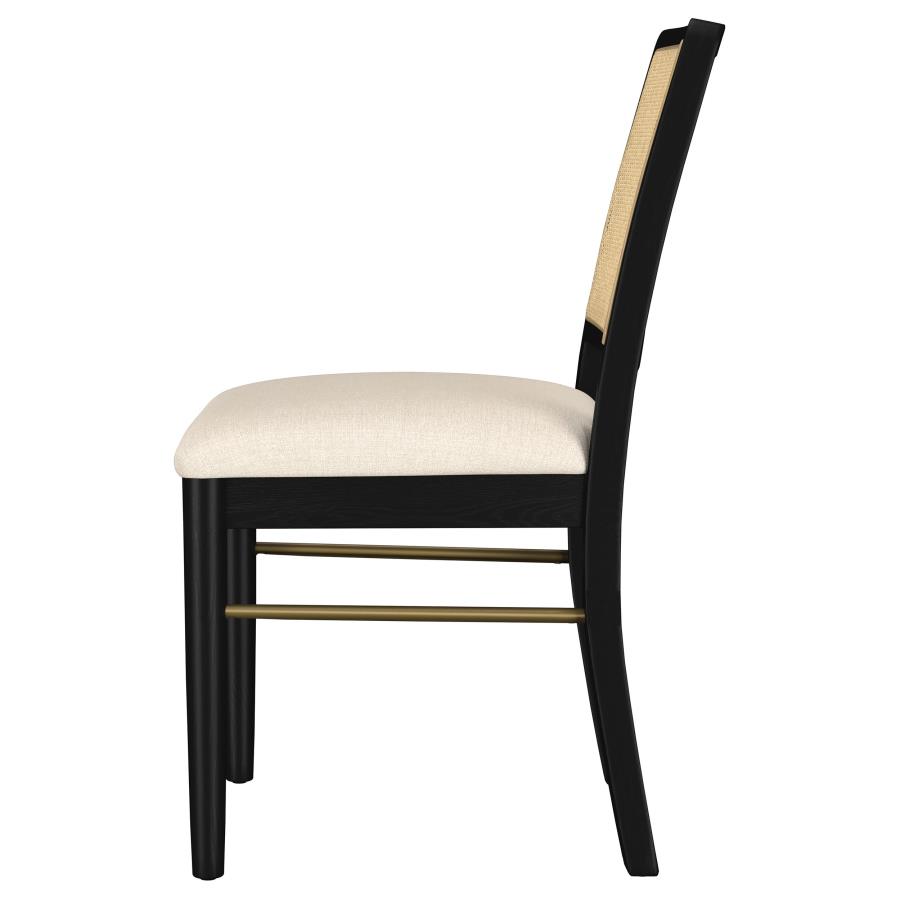Arini Rattan Cane Dining Side Chair Black (Set of 2) view 6
