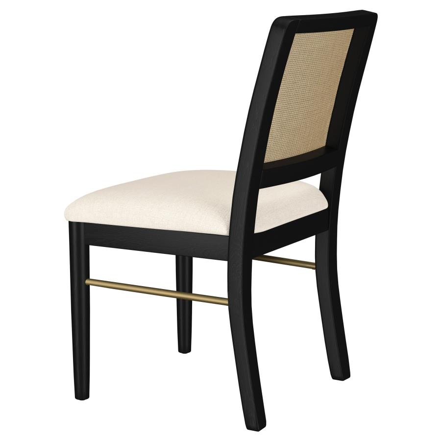Arini Rattan Cane Dining Side Chair Black (Set of 2) view 7