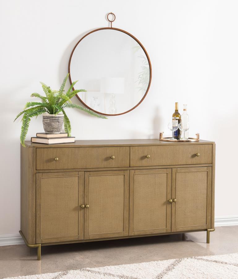 Arini 2-drawer Cane Door Dining Sideboard Server Sand Wash view 2