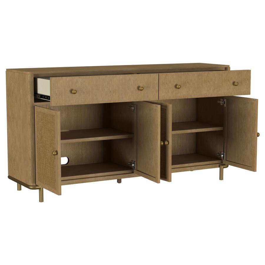 Arini 2-drawer Cane Door Dining Sideboard Server Sand Wash view 3
