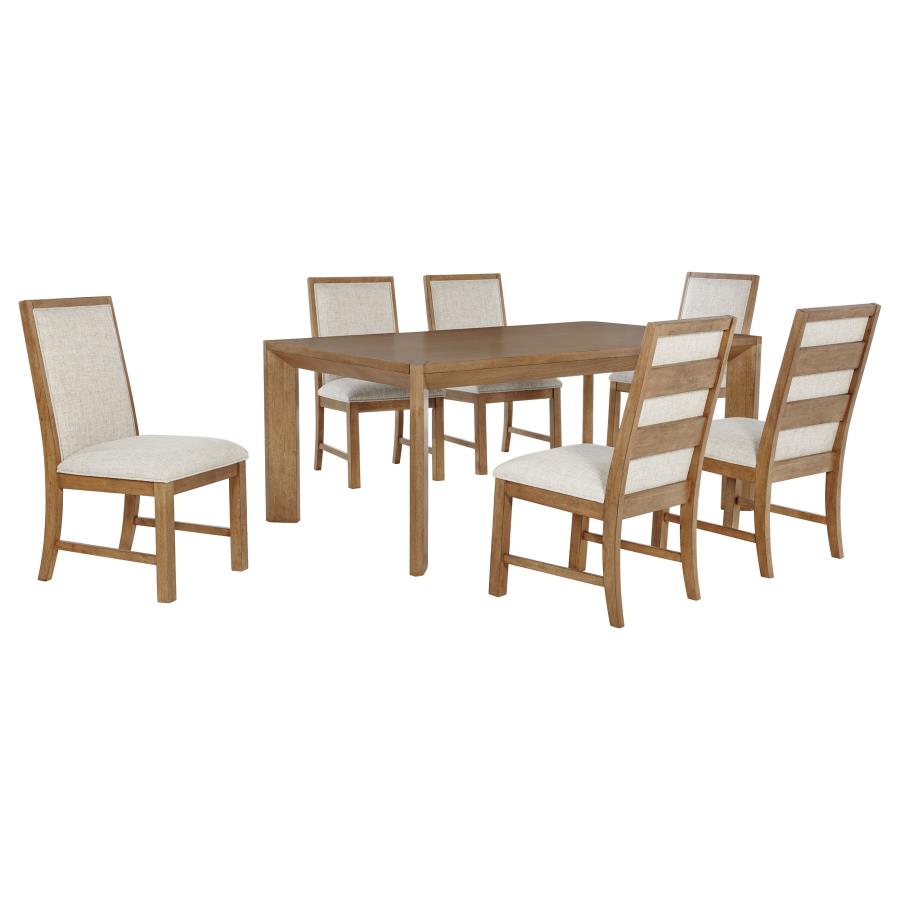Bruner 7-piece 72-inch Rectangular Dining Set Natural Brown view 2