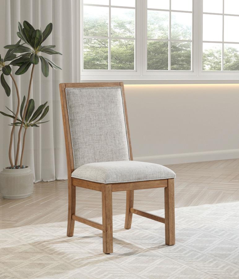 Bruner Upholstered Side Chair Natural Brown (Set of 2) view 2