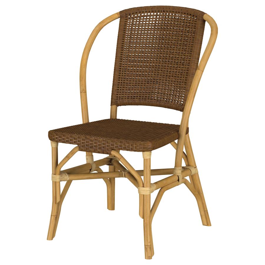 Lexley Woven Rattan Dining Side Chair Brown (Set of 2) view 5
