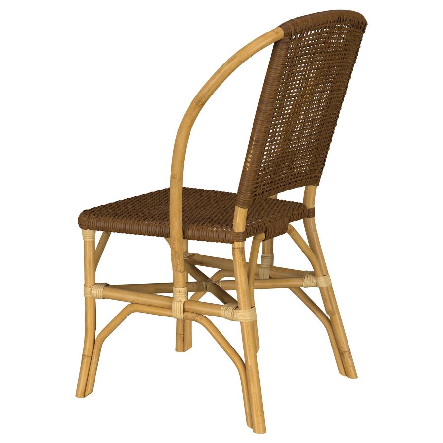 Lexley Woven Rattan Dining Side Chair Brown (Set of 2) view 7