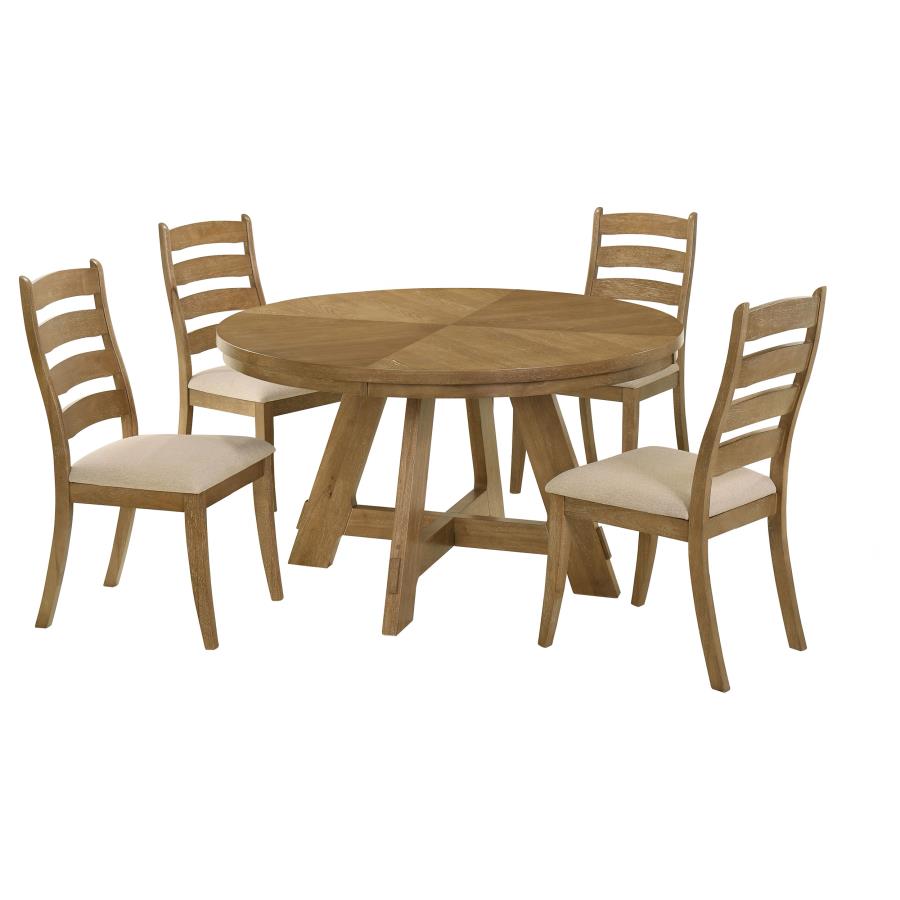 Danvers 5-piece Dining Table Set Brown Oak and Latte view 2