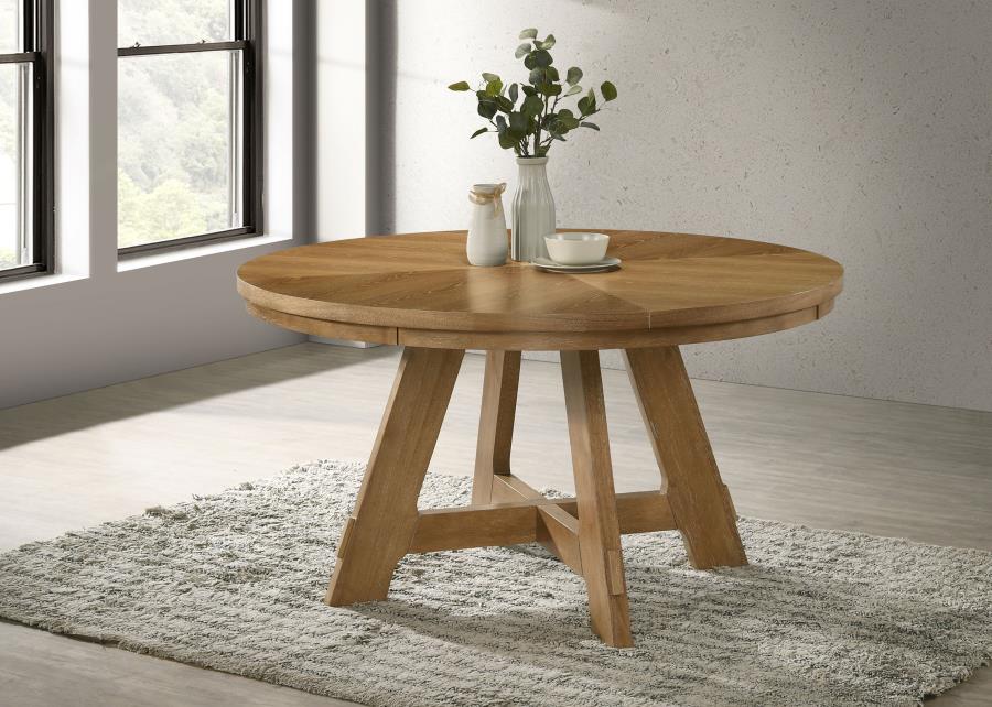 Danvers Round 54-inch Wood Dining Table Brown Oak view 2